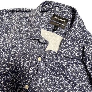 Bonobos Slim Fit Mens Medium Navy Blue White Floral Long Sleeve Button Down M